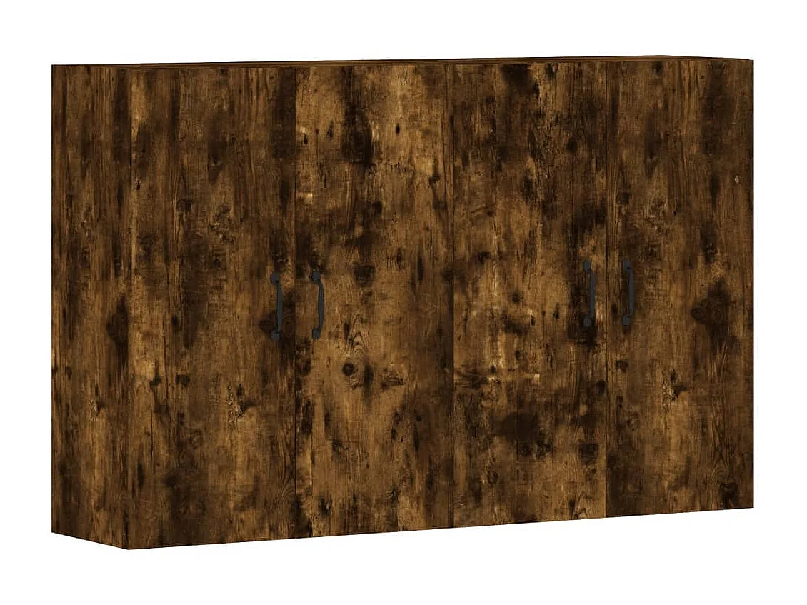 Hangkasten 2 st bewerkt hout gerookt eikenkleurig