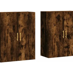 Hangkasten 2 st 69,5x34x90 cm gerookt eikenkleurig Hangkasten 2 st 69,5x34x90 cm gerookt eikenkleurig