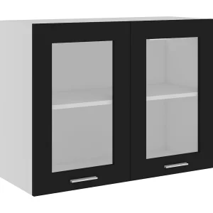 Bovenkast Lyon 80x31x60 cm bewerkt hout zwart Bovenkast Lyon 80x31x60 cm bewerkt hout zwart