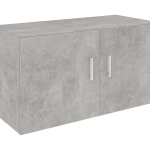 Hangkast 80x39x40 cm bewerkt hout betongrijs Hangkast 80x39x40 cm bewerkt hout betongrijs