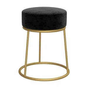 Hocker rond fluweel zwart Hocker rond fluweel zwart