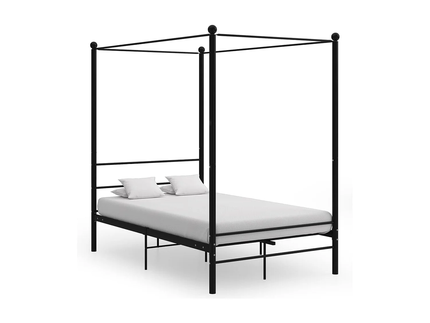 Hemelbedframe metaal zwart 140x200 cm