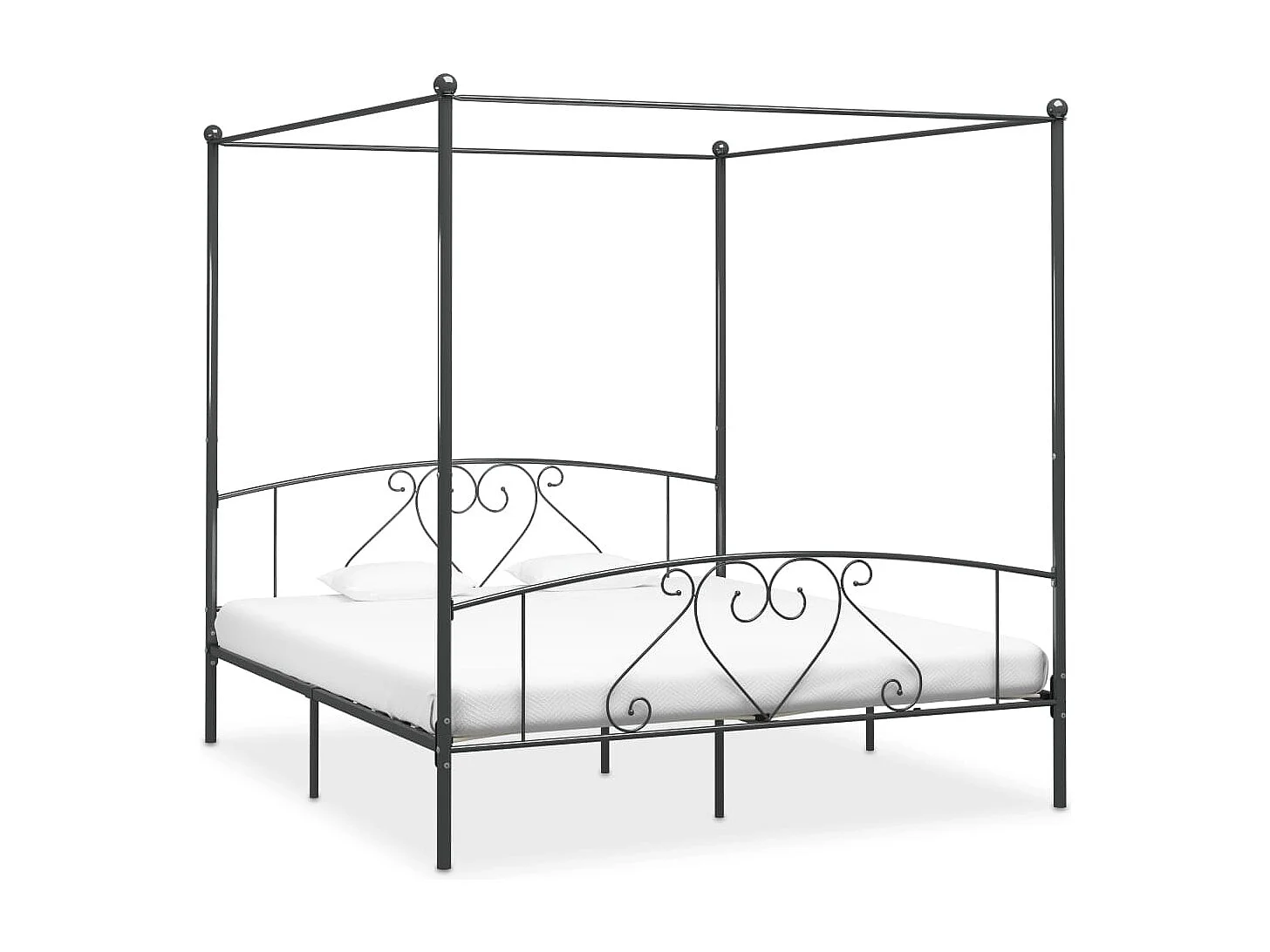 Hemelbedframe metaal grijs 180x200 cm