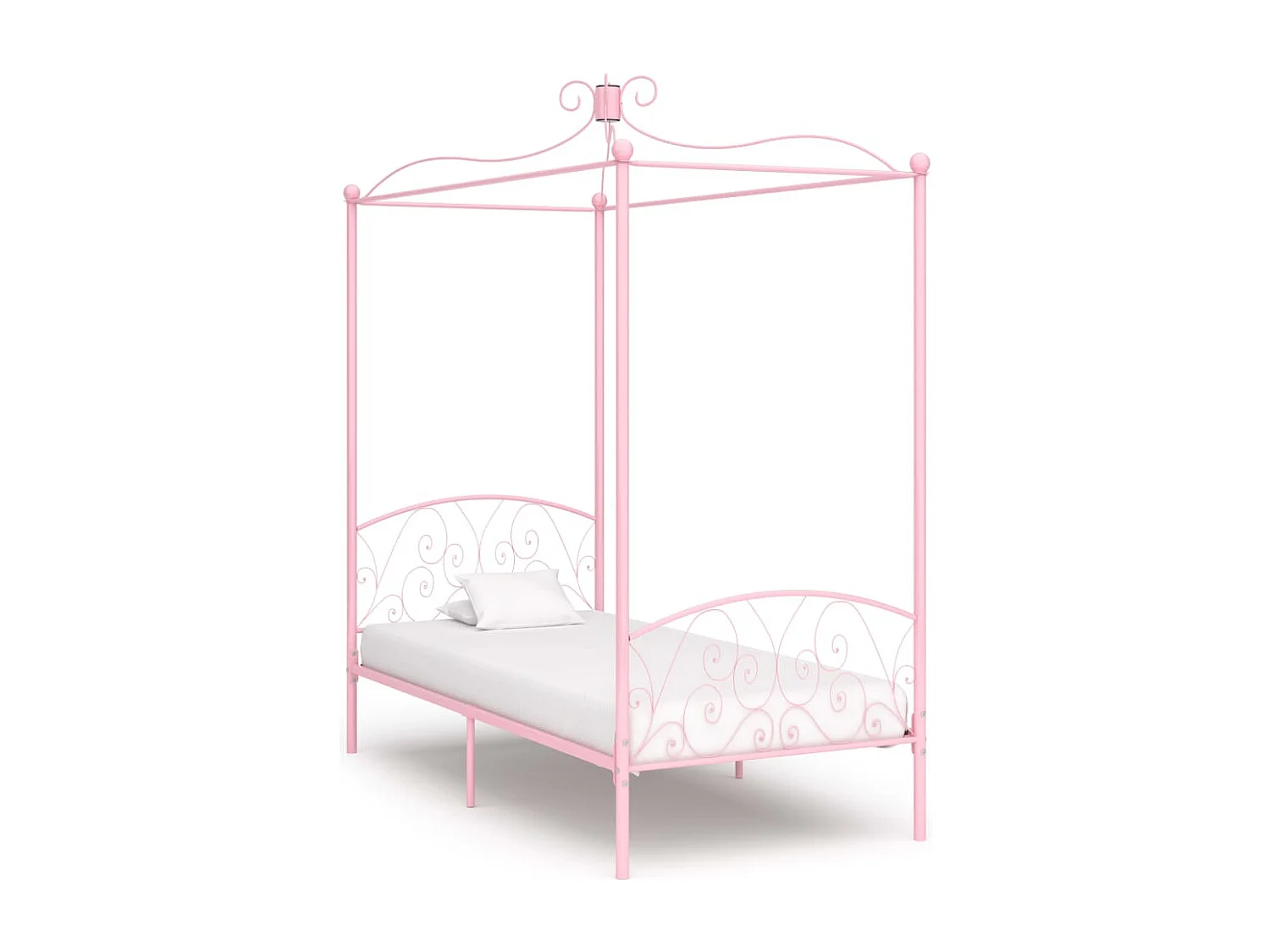 Hemelbedframe metaal roze 100x200 cm