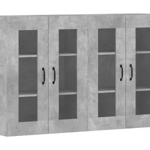 Hangkasten 2 st bewerkt hout betongrijs Hangkasten 2 st bewerkt hout betongrijs