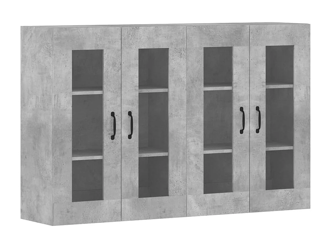 Hangkasten 2 st bewerkt hout betongrijs