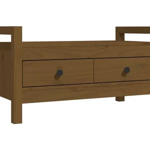 Halbankje 80x40x43 cm massief grenenhout honingbruin Halbankje 80x40x43 cm massief grenenhout honingbruin