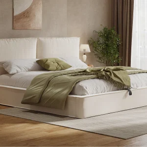 Gestoffeerd opbergbed 180 x 200 cm – met lattenbodem – fluweel – beige (zonder matras) Gestoffeerd opbergbed 180 x 200 cm – met lattenbodem – fluweel – beige (zonder matras)