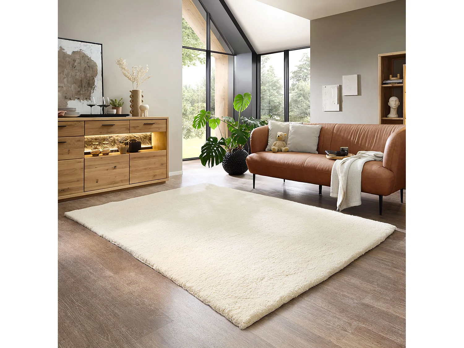 Handgeknoopt Berber tapijt van wol 60x90 cm blanc Imaba Super