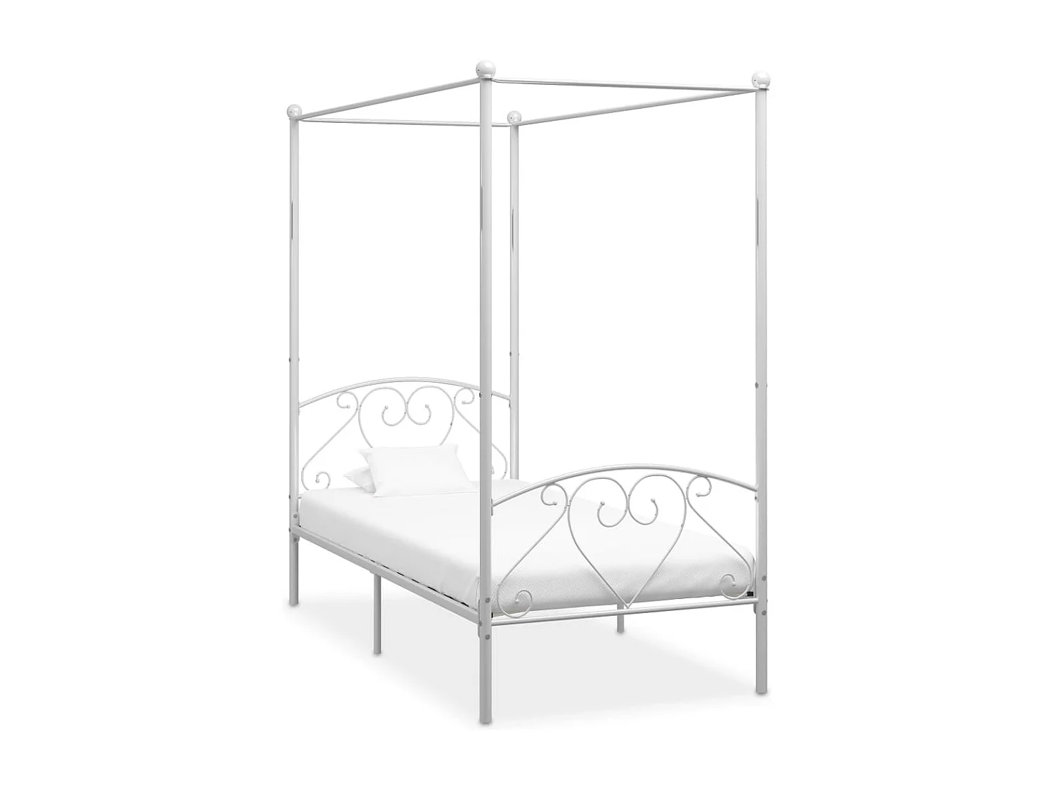 Hemelbedframe metaal wit 100x200 cm