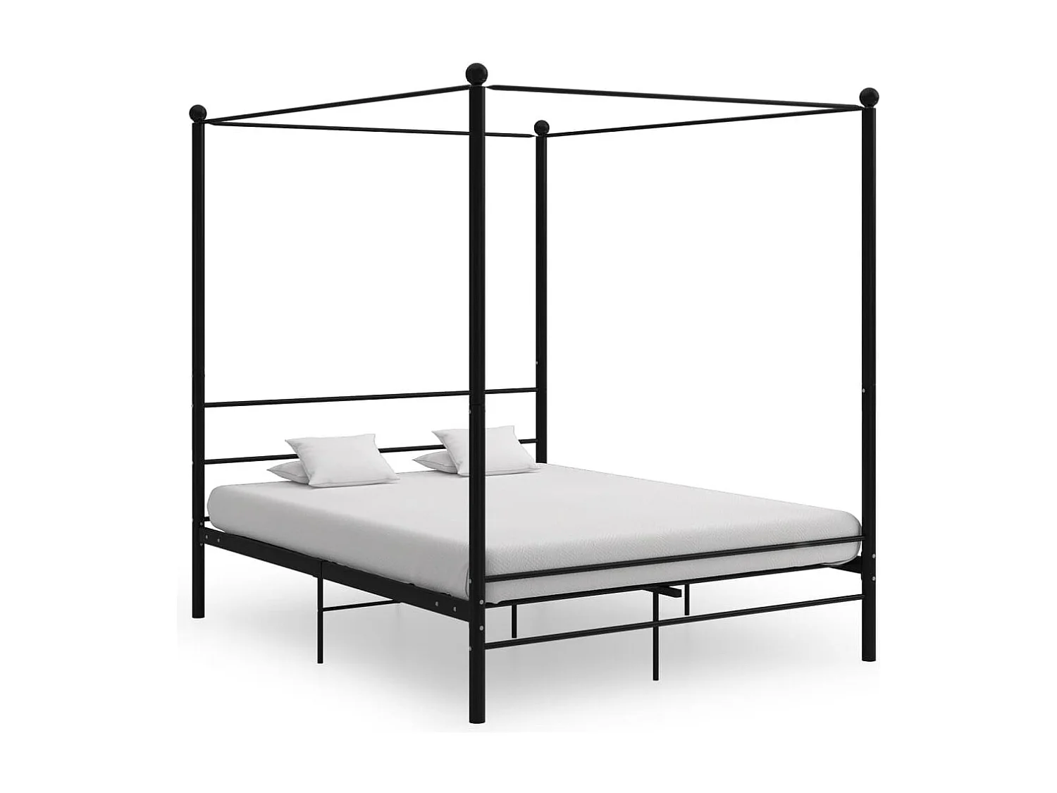 Hemelbedframe metaal zwart 160x200 cm