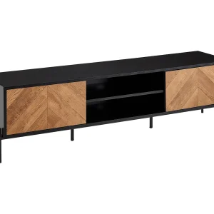 HiFi Lowboard Hout Zwart / Eiken Decor TV-Dressoir