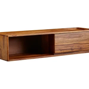 HiFi Lowboard Hangend Sheesham Massief Hout 108x25x34 cm