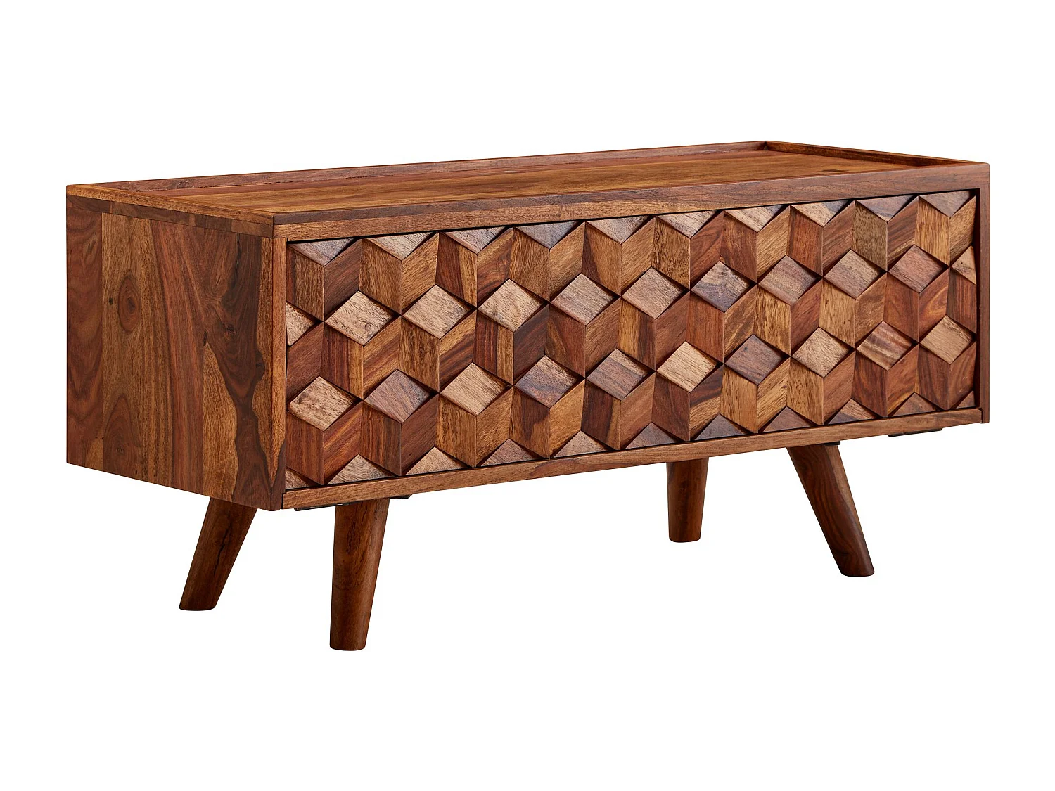 HiFi Lowboard Massief Sheesham-Hout TV-Dressoir 92x44x35