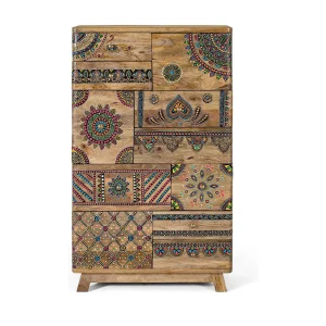 Commode en bois manguier peint à la main Commode en bois manguier peint à la main