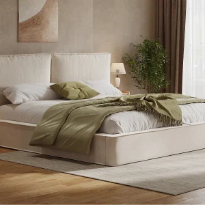 Gestoffeerd tweepersoonsbed 160×200 cm – met lattenbodem – chenillestof – beige (matras niet inbegrepen) Gestoffeerd tweepersoonsbed 160×200 cm – met lattenbodem – chenillestof – beige (matras niet inbegrepen)