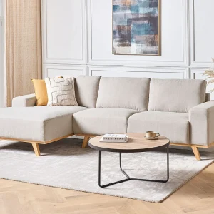 Hoekbank NORA Stof Beige 3-zitter Rechterzijde