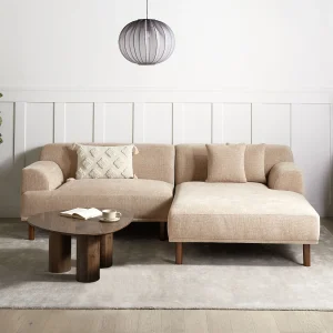 Hoekbank HOLT Stof Beige 3-zitter Linkerzijde