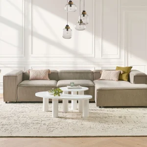 Modulaire hoekbank ARDAL Corduroy Taupe 4-zitter Linkerzijde Modulaire hoekbank ARDAL Corduroy Taupe 4-zitter Linkerzijde