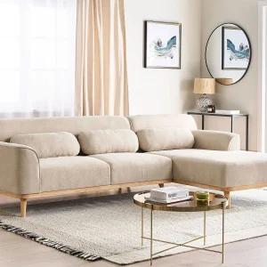 Hoekbank SIMOS Corduroy Lichtbeige 3-zitter Linkerzijde Hoekbank SIMOS Corduroy Lichtbeige 3-zitter Linkerzijde