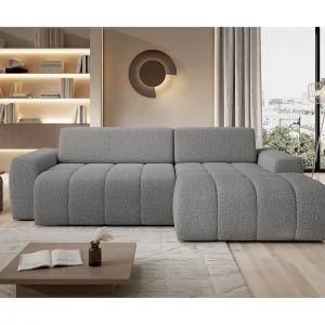 Hoekbank Savio Vrijstaand, Slijtvast Kansas-stof, Afm. 265x172x81cm, Uitschuifbaar Zitvlak 206x92cm, Rechterkant, Lichtgrijs Hoekbank Savio Vrijstaand, Slijtvast Kansas-stof, Afm. 265x172x81cm, Uitschuifbaar Zitvlak 206x92cm, Rechterkant, Lichtgrijs