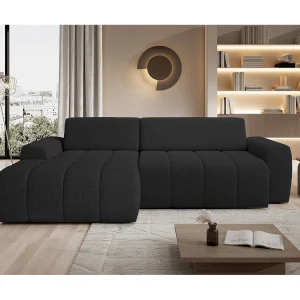 Hoekbank Savio Vrijstaand, Slijtvast Kansas-stof, Afm. 265x172x81cm, Uitschuifbaar Zitvlak 206x92cm, Linkerkant, Antraciet Hoekbank Savio Vrijstaand, Slijtvast Kansas-stof, Afm. 265x172x81cm, Uitschuifbaar Zitvlak 206x92cm, Linkerkant, Antraciet