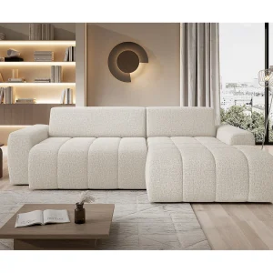 Hoekbank Savio Vrijstaand, Slijtvast Kansas-stof, Afm. 265x172x81cm, Uitschuifbaar Zitvlak 206x92cm, Rechterkant, Licht Beige Hoekbank Savio Vrijstaand, Slijtvast Kansas-stof, Afm. 265x172x81cm, Uitschuifbaar Zitvlak 206x92cm, Rechterkant, Licht Beige