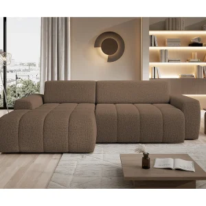 Hoekbank Savio Vrijstaand, Slijtvast Kansas-stof, Afm. 265x172x81cm, Uitschuifbaar Zitvlak 206x92cm, Linkerkant, Cappuccino Hoekbank Savio Vrijstaand, Slijtvast Kansas-stof, Afm. 265x172x81cm, Uitschuifbaar Zitvlak 206x92cm, Linkerkant, Cappuccino