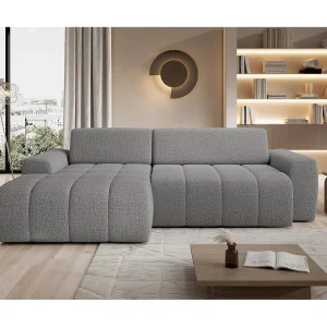 Hoekbank Savio Vrijstaand, Slijtvast Kansas-stof, Afm. 265x172x81cm, Uitschuifbaar Zitvlak 206x92cm, Linkerkant, Lichtgrijs Hoekbank Savio Vrijstaand, Slijtvast Kansas-stof, Afm. 265x172x81cm, Uitschuifbaar Zitvlak 206x92cm, Linkerkant, Lichtgrijs