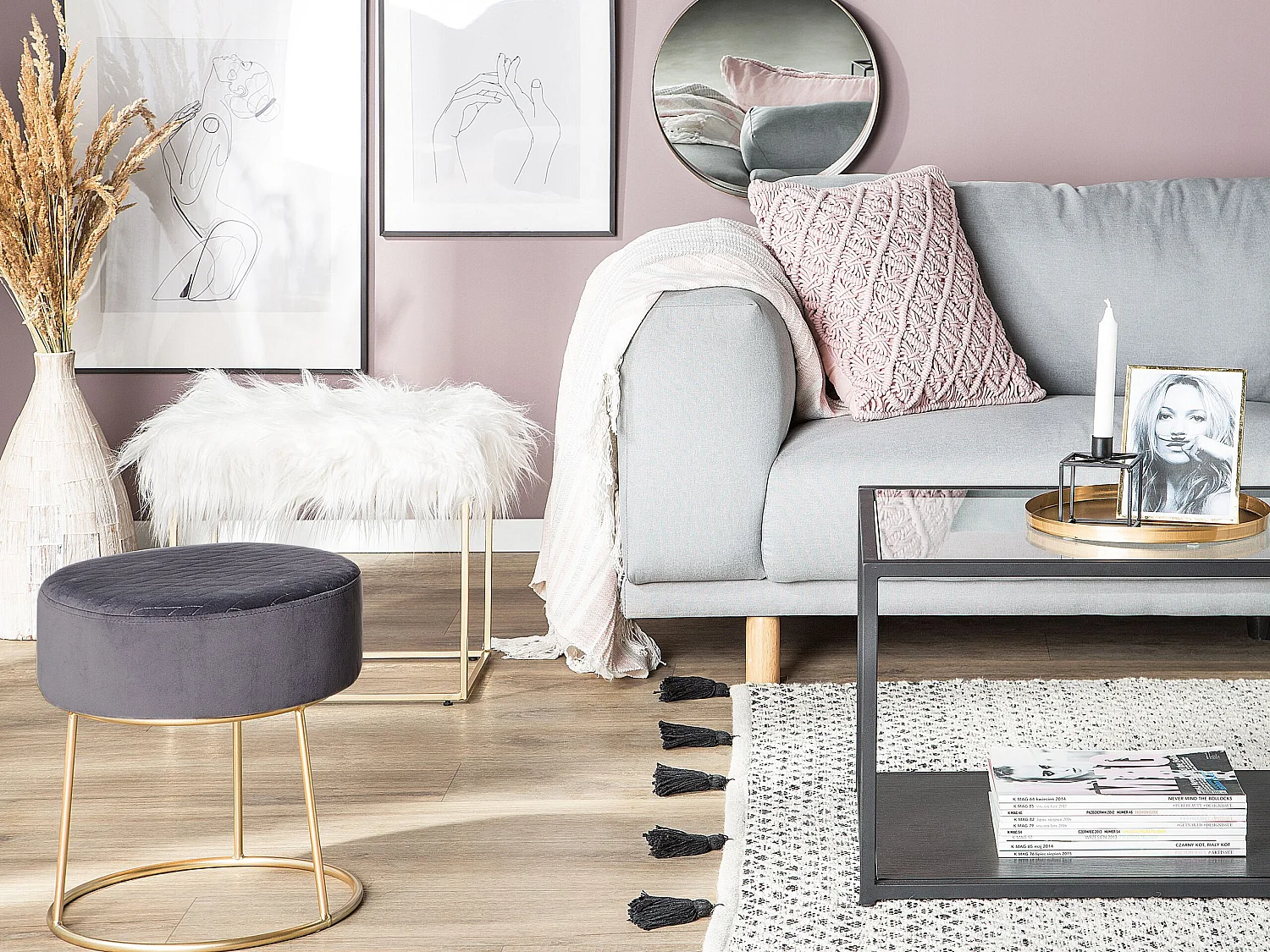 Hocker MANHATTAN Nepbont Wit