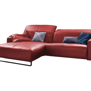 Hoekbank – Hoogglans rood Leer – YORK