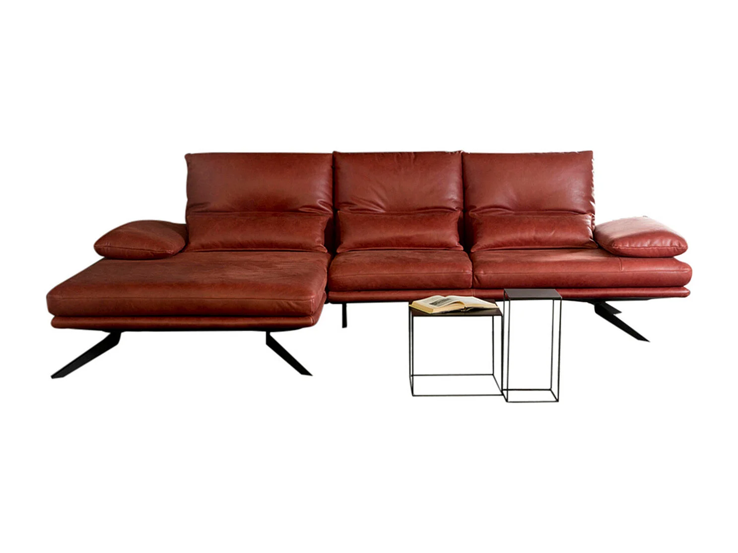 Hoekbank - Rood Leer - FENICE