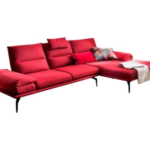 Hoekbank – Rood Geweven stof – KIMI Hoekbank – Rood Geweven stof – KIMI