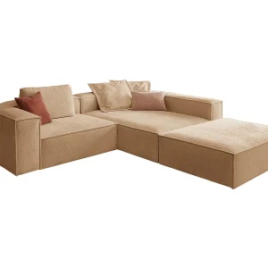 Hoekbank – Bruin Plat geweven stof – CARMO Hoekbank – Bruin Plat geweven stof – CARMO