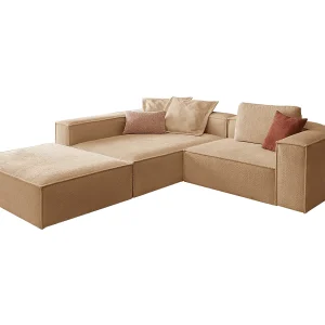 Hoekbank – Bruin Plat geweven stof – CARMO Hoekbank – Bruin Plat geweven stof – CARMO