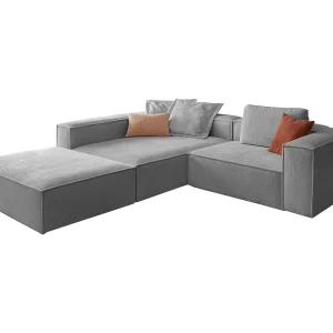 Hoekbank – Grijs Plat geweven stof – CARMO Hoekbank – Grijs Plat geweven stof – CARMO