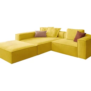Hoekbank – Geel Plat geweven stof – CARMO Hoekbank – Geel Plat geweven stof – CARMO