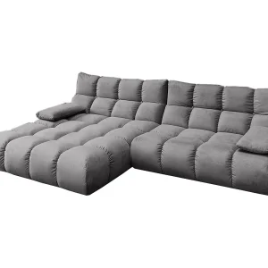 Hoekbank – Steengrijs Fluweel – VIVIEN Hoekbank – Steengrijs Fluweel – VIVIEN