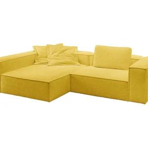 Hoekbank – Geel Plat geweven stof – CARMO Hoekbank – Geel Plat geweven stof – CARMO