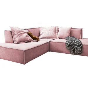 Hoekbank – Roze Geweven stof – SAMU