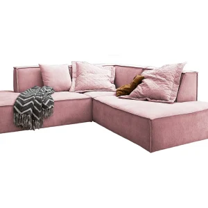 Hoekbank – Roze Geweven stof – SAMU