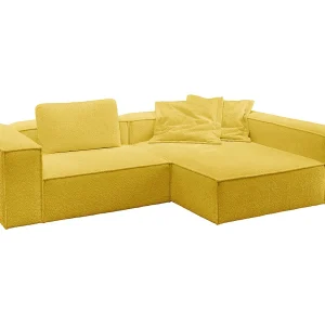 Hoekbank – Geel Plat geweven stof – CARMO Hoekbank – Geel Plat geweven stof – CARMO