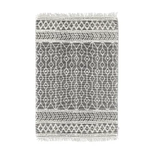 Handgeweven tapijt in etnisch design 65×135 cm grijs Colored Macrame Handgeweven tapijt in etnisch design 65×135 cm grijs Colored Macrame
