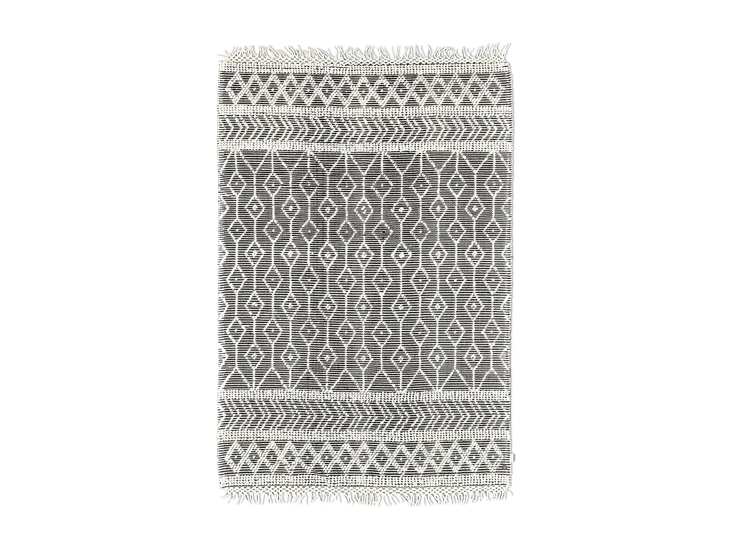 Handgeweven tapijt in etnisch design 190x290 cm grijs Colored Macrame