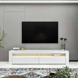 "Hanah Home Bati TV-meubel – Wit Hout – LED-verlichting – 150 x 36 x 46 cm" "Hanah Home Bati TV-meubel – Wit Hout – LED-verlichting – 150 x 36 x 46 cm"
