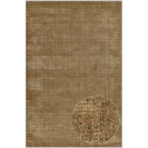 Gestreepte UNI-tapijt van viscose en wol 170×240 cm goud Venus