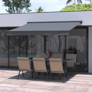 Handmatig Zonnescherm 3 x 2 m Grijs PISA – Effectieve Zonbescherming voor Terras of Balkon