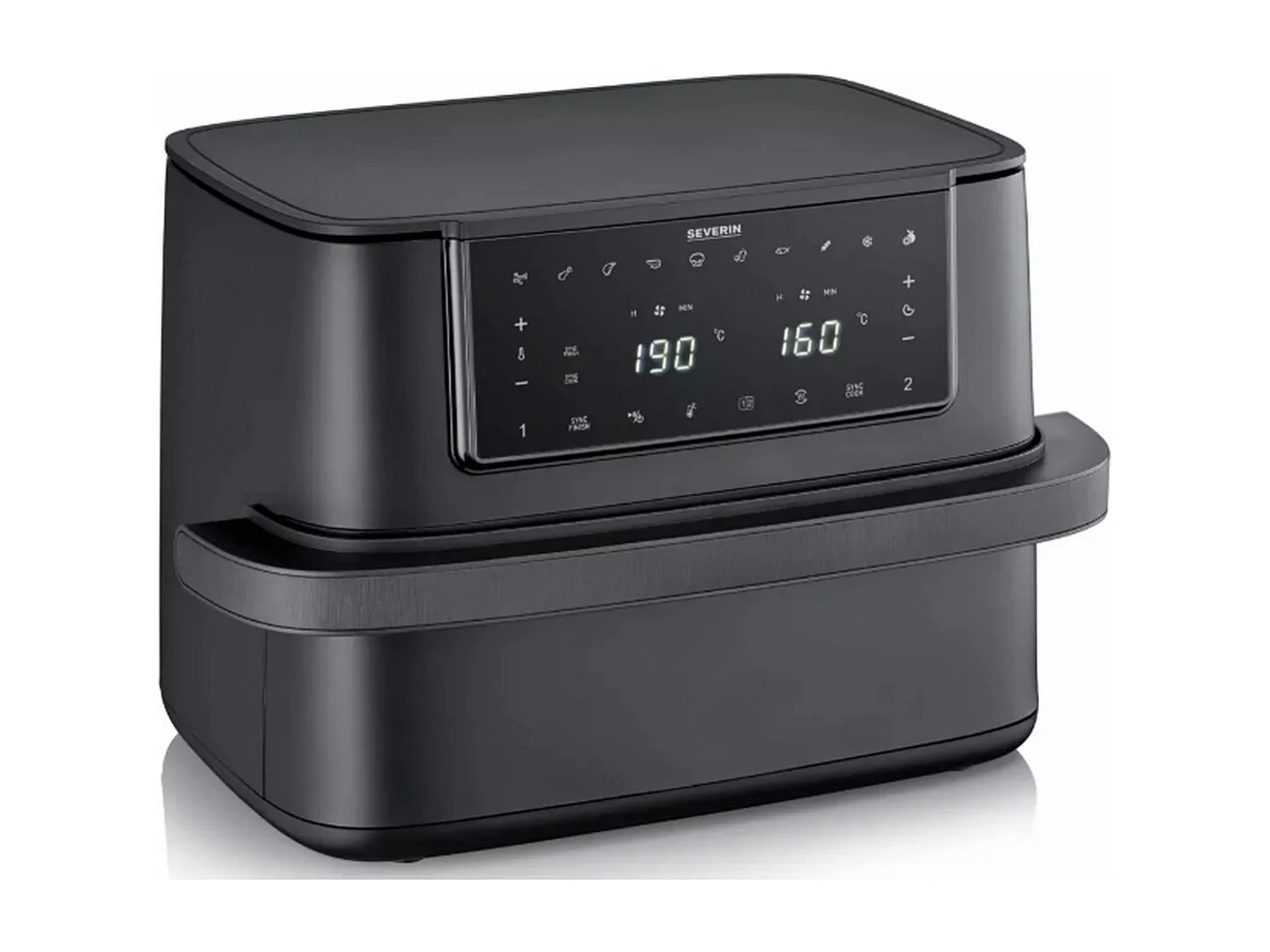Heteluchtfriteuse Severin FR2490 9L 2600W zwart, dubbele zone Max Flex, touchscreen, 10 programma’s, gezond koken zonder olie