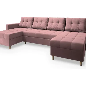 Hoekbank MILO van fluweel met slaapfunctie Rosa Hoekbank MILO van fluweel met slaapfunctie Rosa