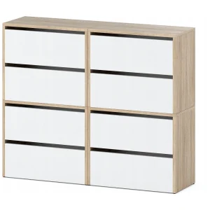 Grote Schoenenkast 120x36x100 cm Wit + Sonoma Eik 20 paar – Hoge Opbergrek voor de Hal Grote Schoenenkast 120x36x100 cm Wit + Sonoma Eik 20 paar – Hoge Opbergrek voor de Hal
